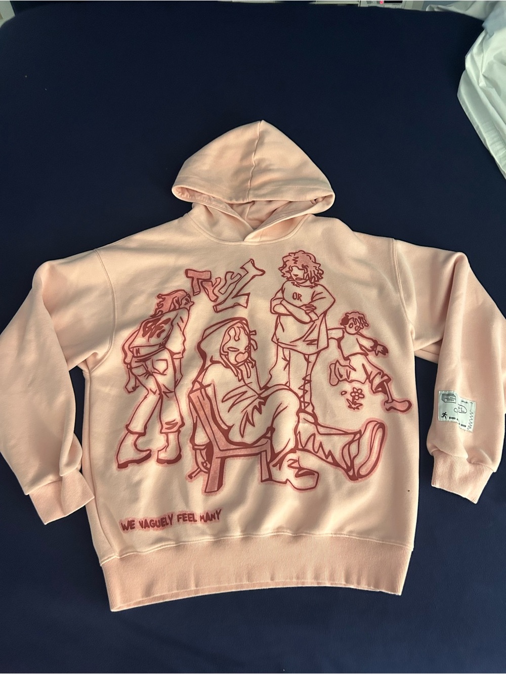 Aelfric Eden Peach Hoodie with Blue Logo Tag